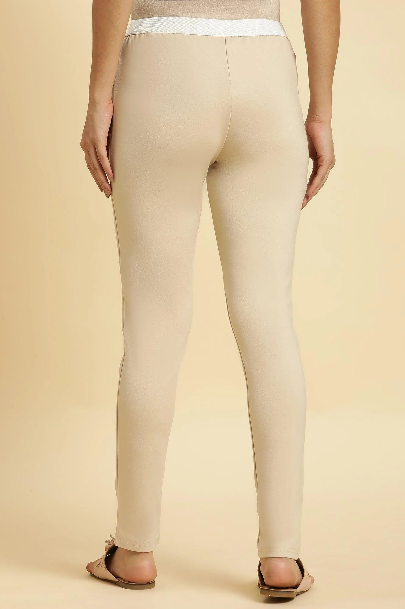 Beige Basic Western Wear Leggings - Image 3