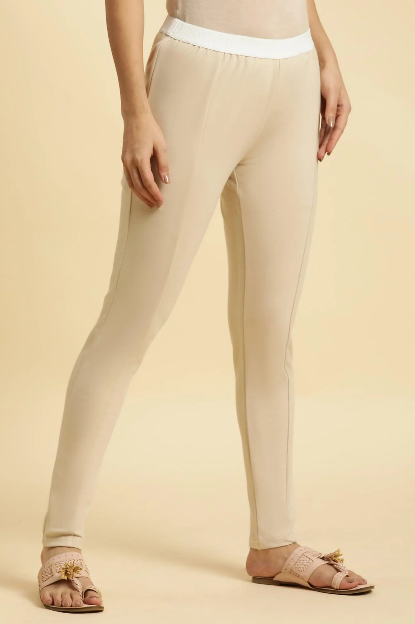 Beige Basic Western Wear Leggings - Image 4