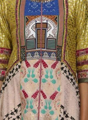 Beige & Yellow Printed kurta - Image 10