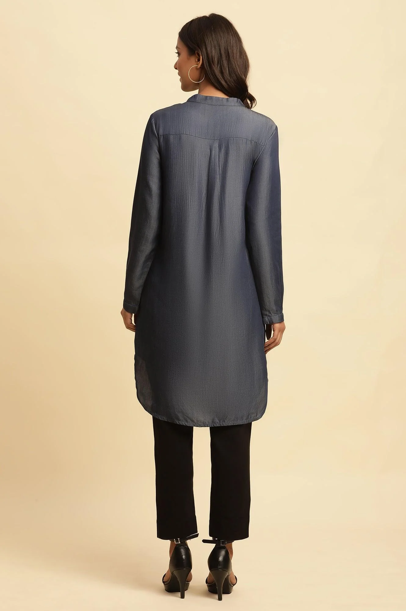 Blue Pintuck Denim Tunic - Image 4