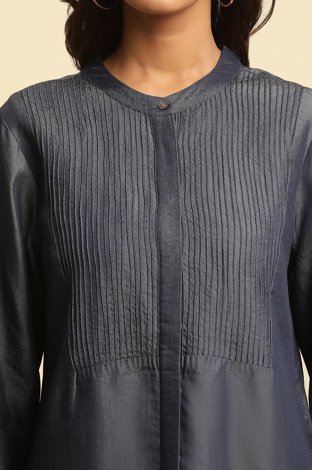 Blue Pintuck Denim Tunic - Image 6