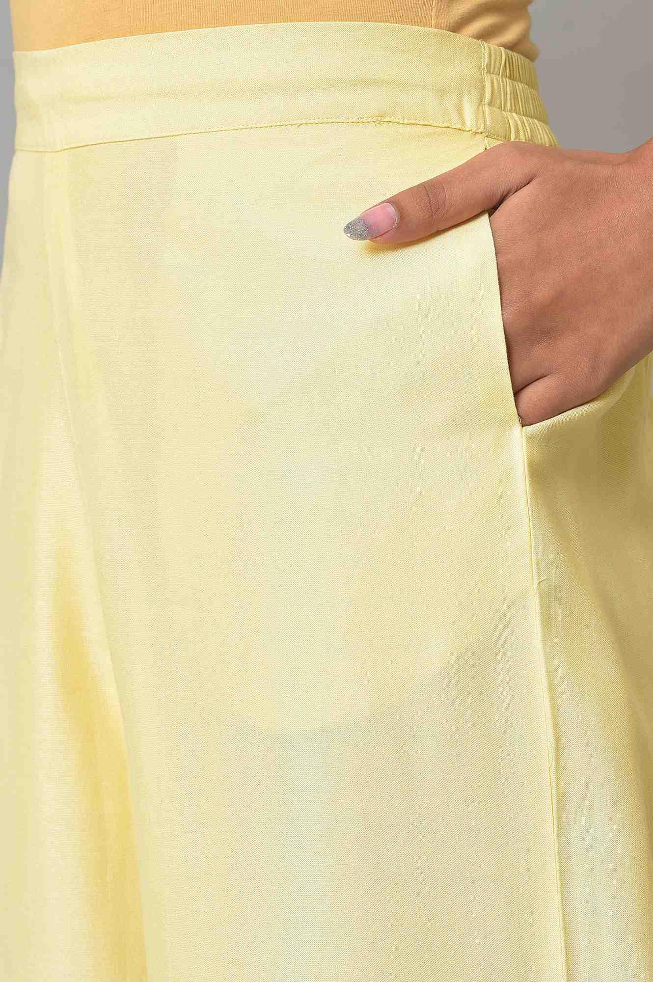 Lemonade Yellow Parallel Pants With Lace Border - Image 7