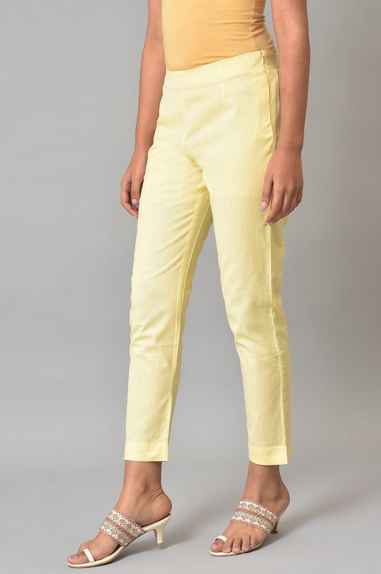 Lemonade Yellow Solid Slim Pants - Image 3