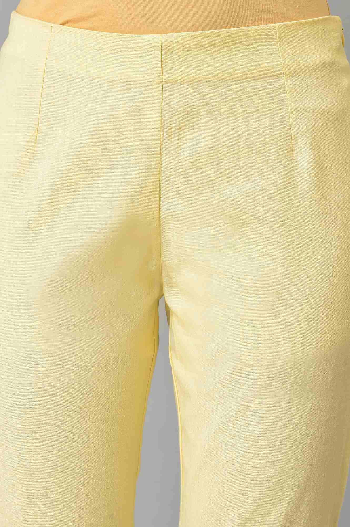 Lemonade Yellow Solid Slim Pants - Image 6