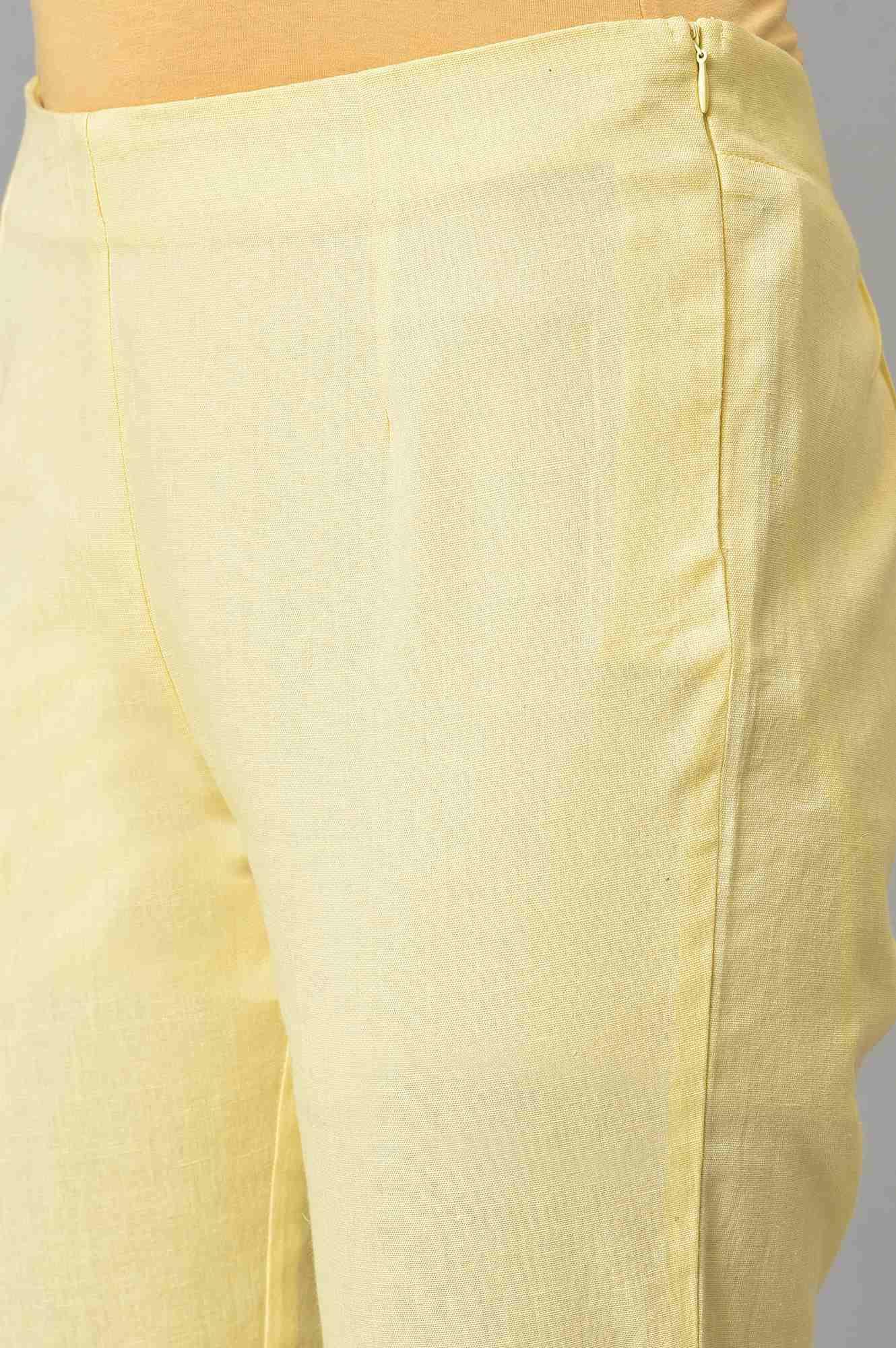 Lemonade Yellow Solid Slim Pants - Image 7
