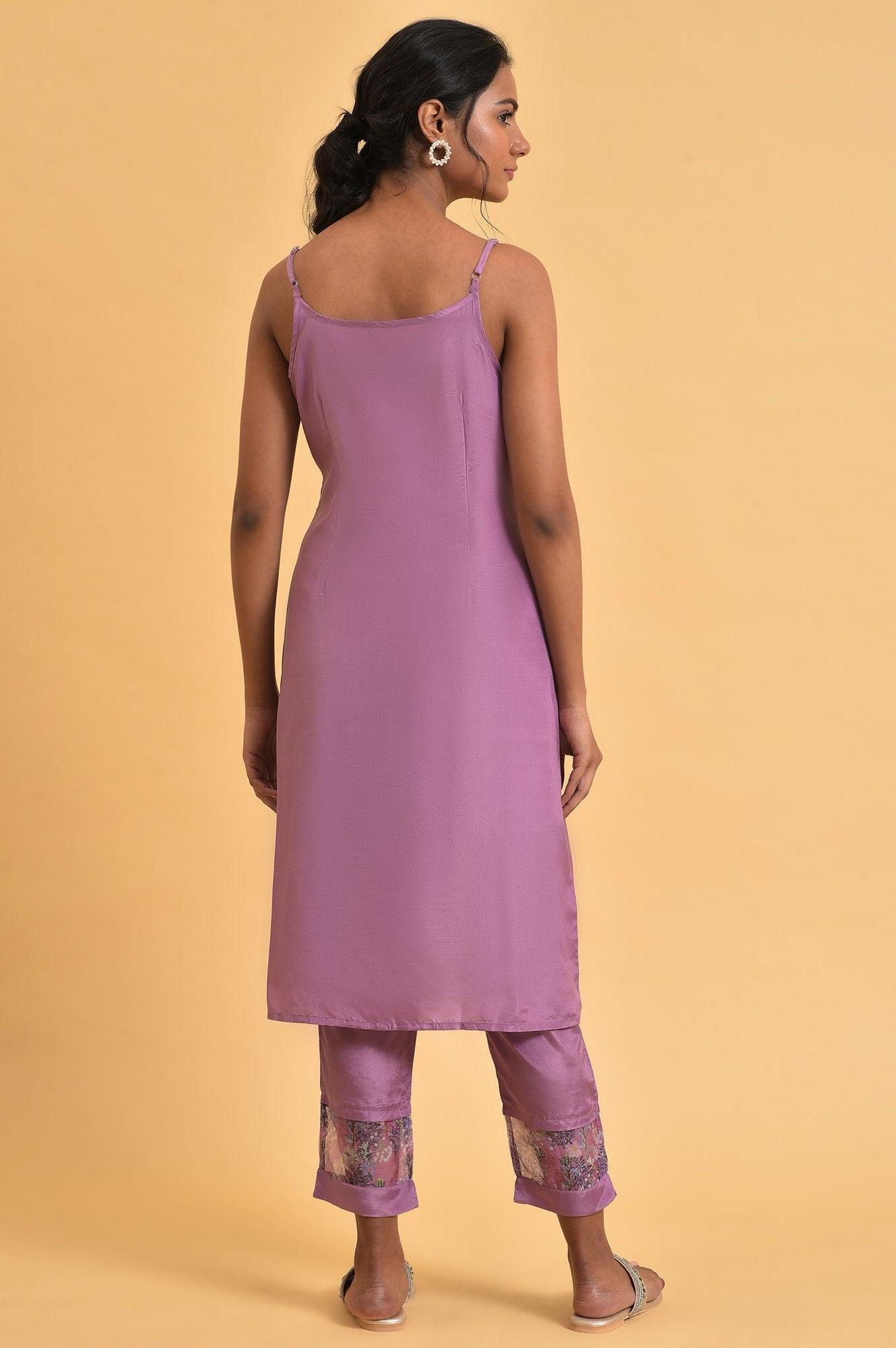 Light Pink Floral Printed kurta Set - Image 11