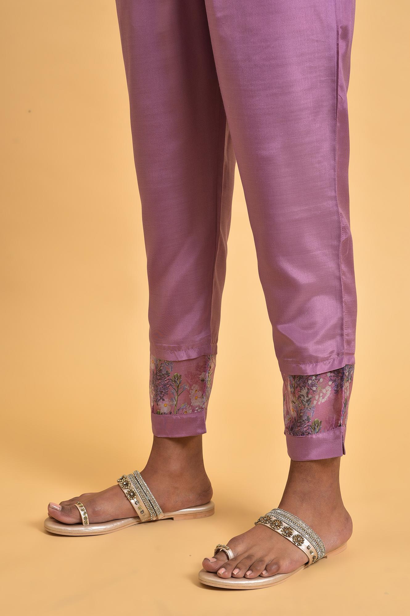Light Pink Floral Printed kurta Set - Image 8