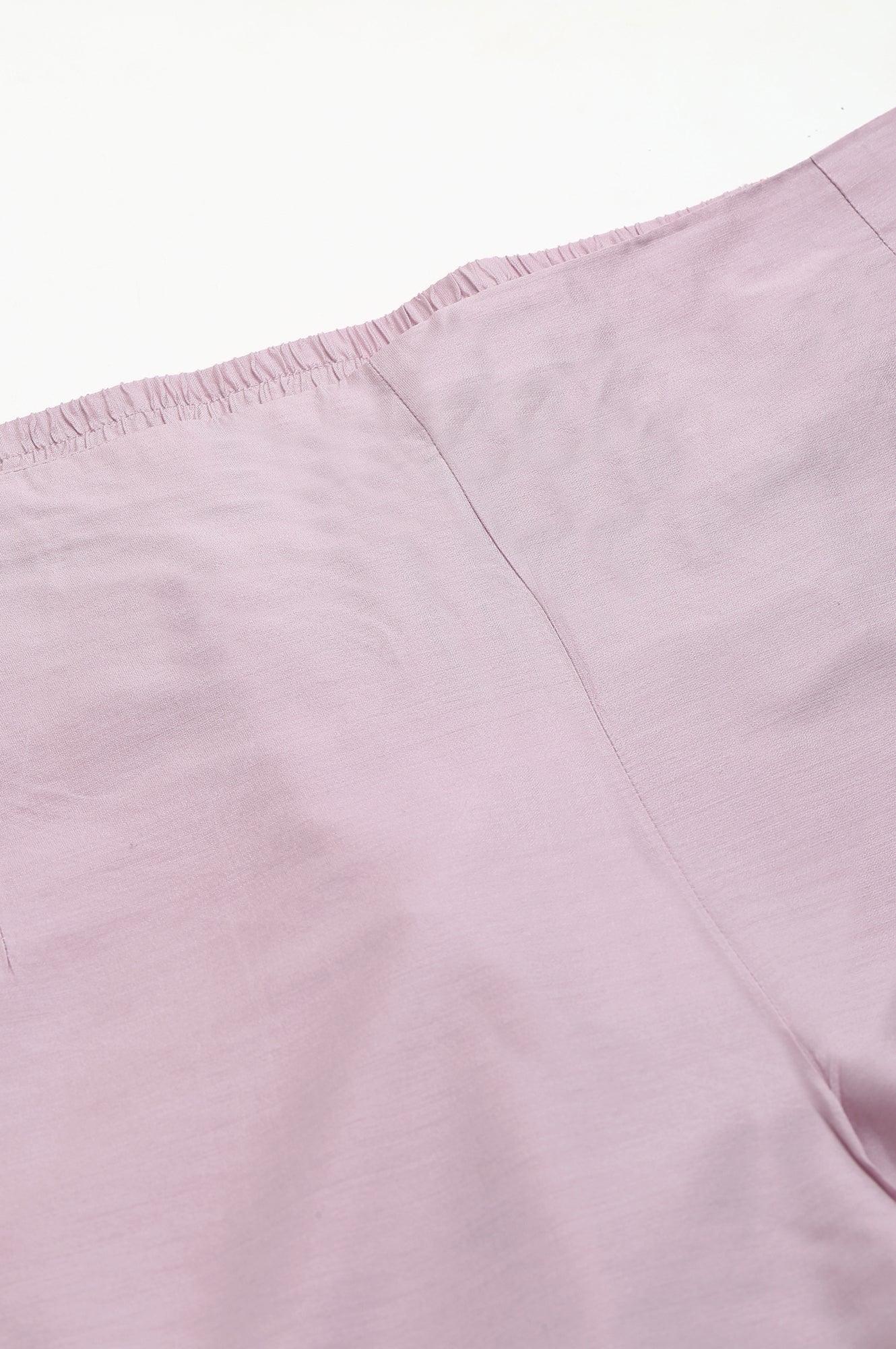 Light Pink Solid Women Plus Size Slim Pants - Image 7