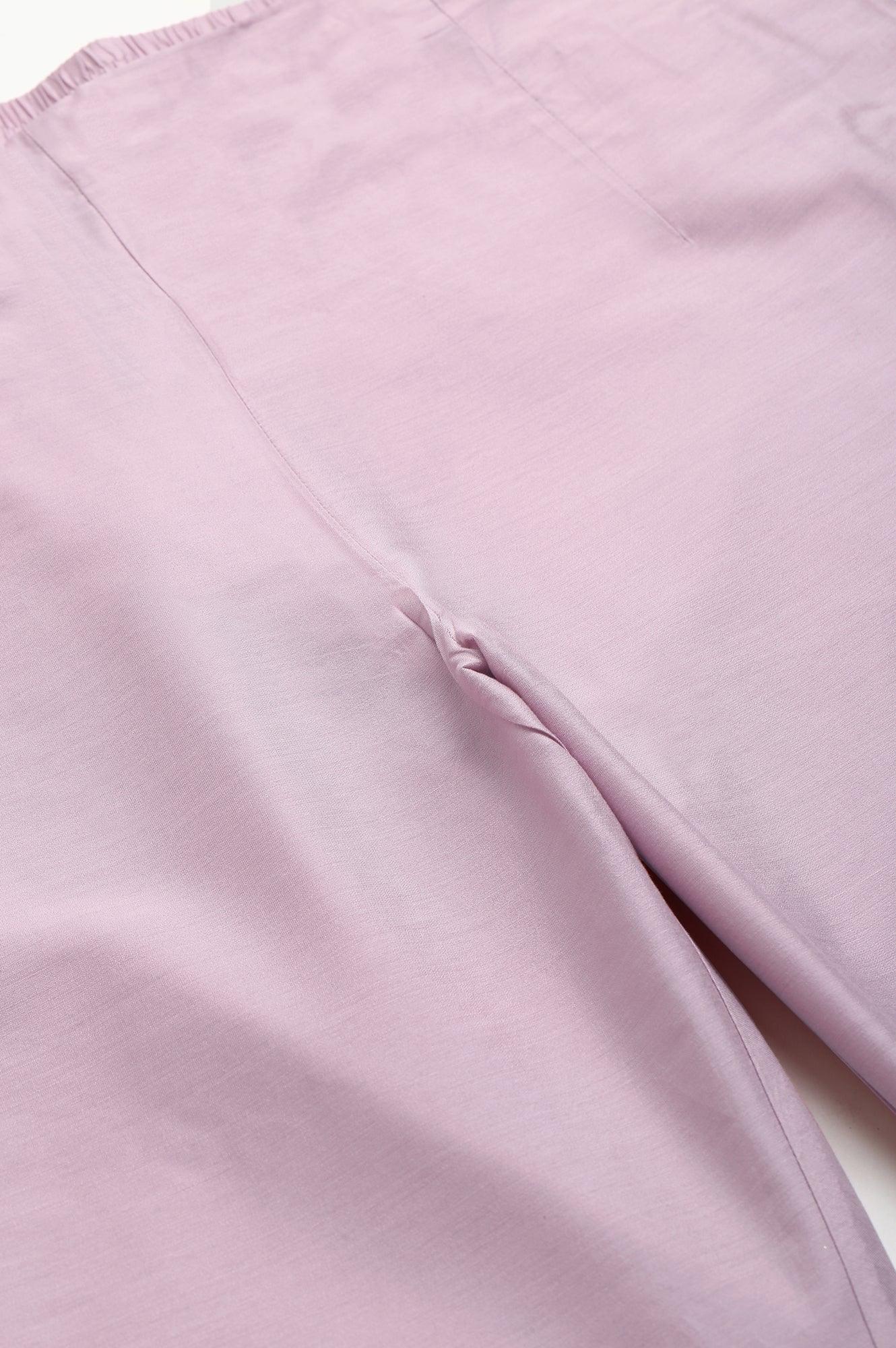 Light Pink Solid Women Plus Size Slim Pants - Image 8