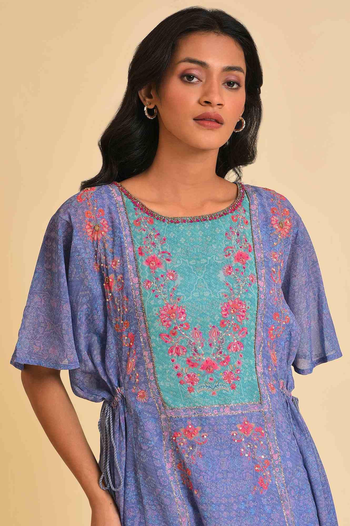 Light Purple A-Line Flowy Dress & Tights Set - Image 5