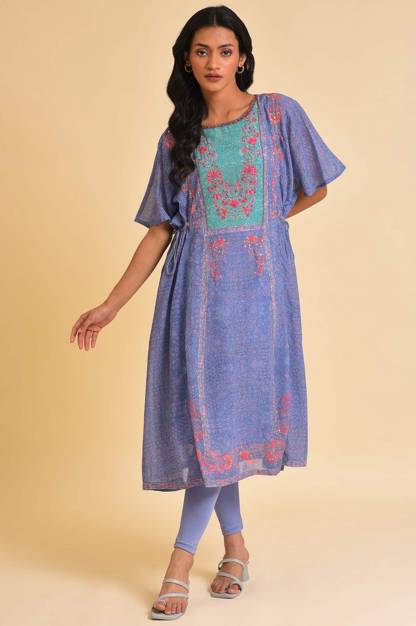 Light Purple A-Line Flowy Dress & Tights Set - Image 8