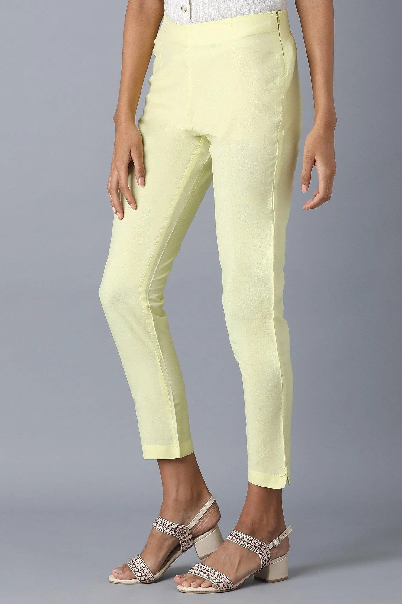 Pale Yellow Slim Pants - Image 3