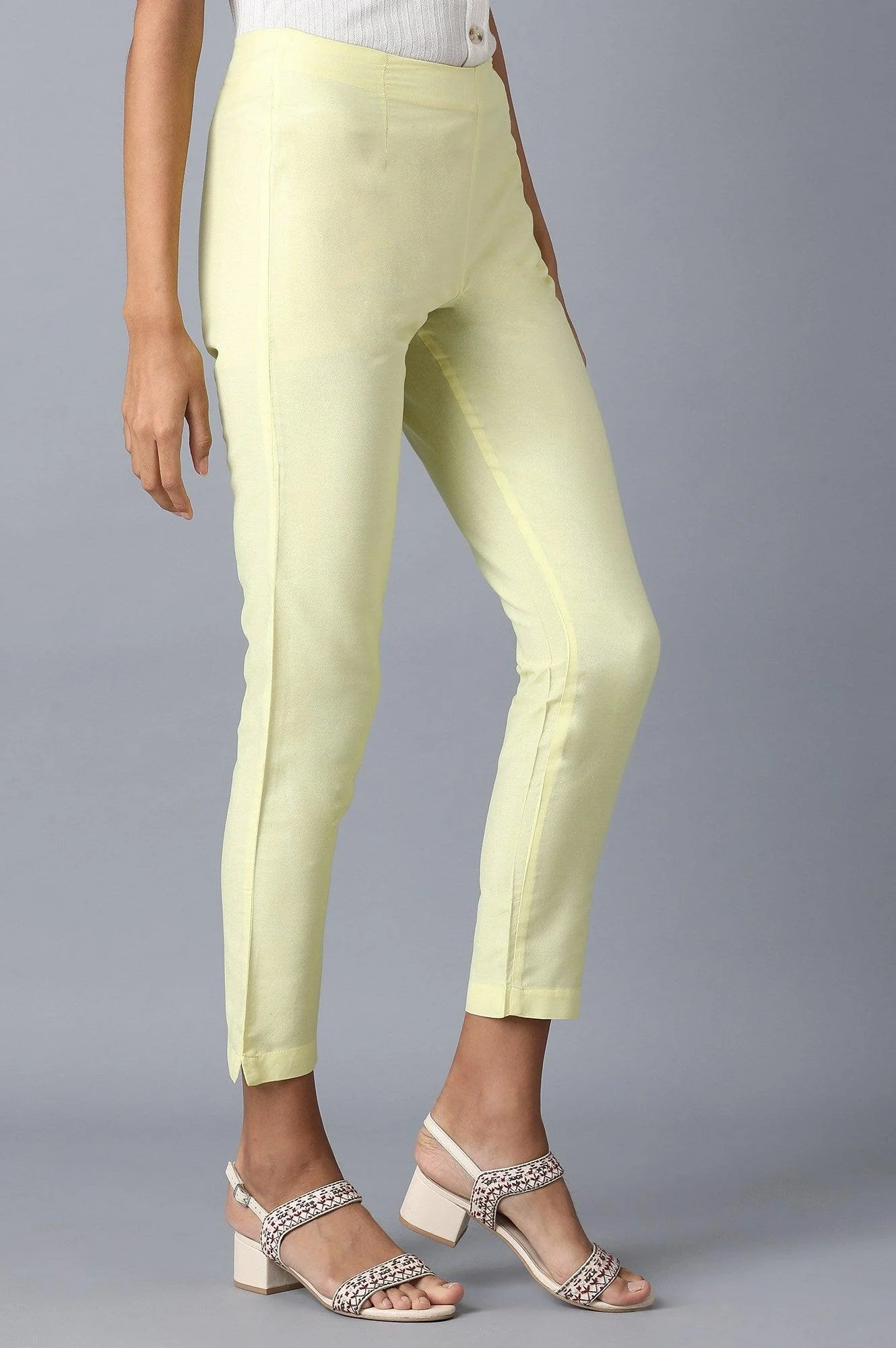 Pale Yellow Slim Pants - Image 4