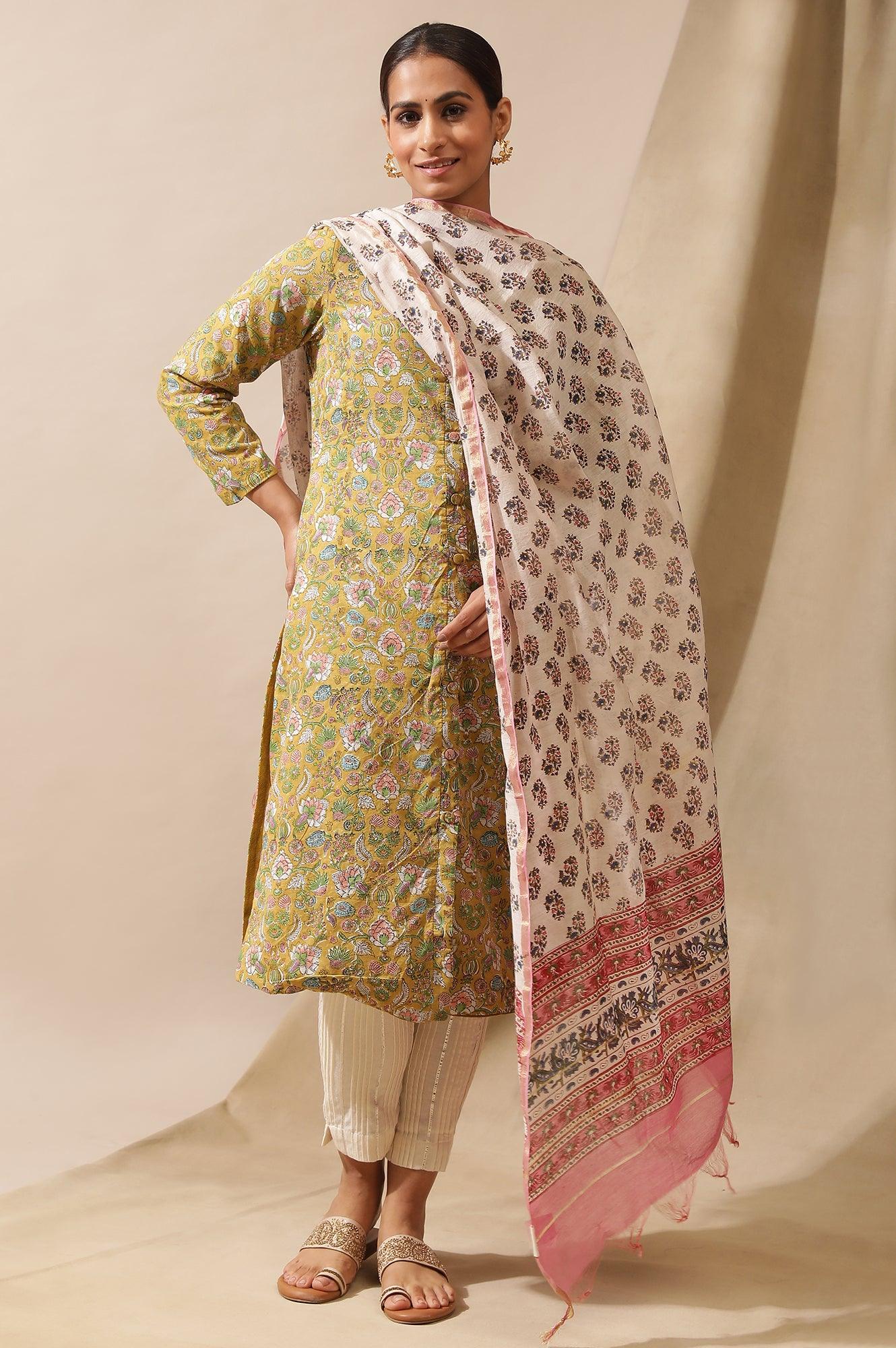 Pink Hand Block Print Drape - Image 3