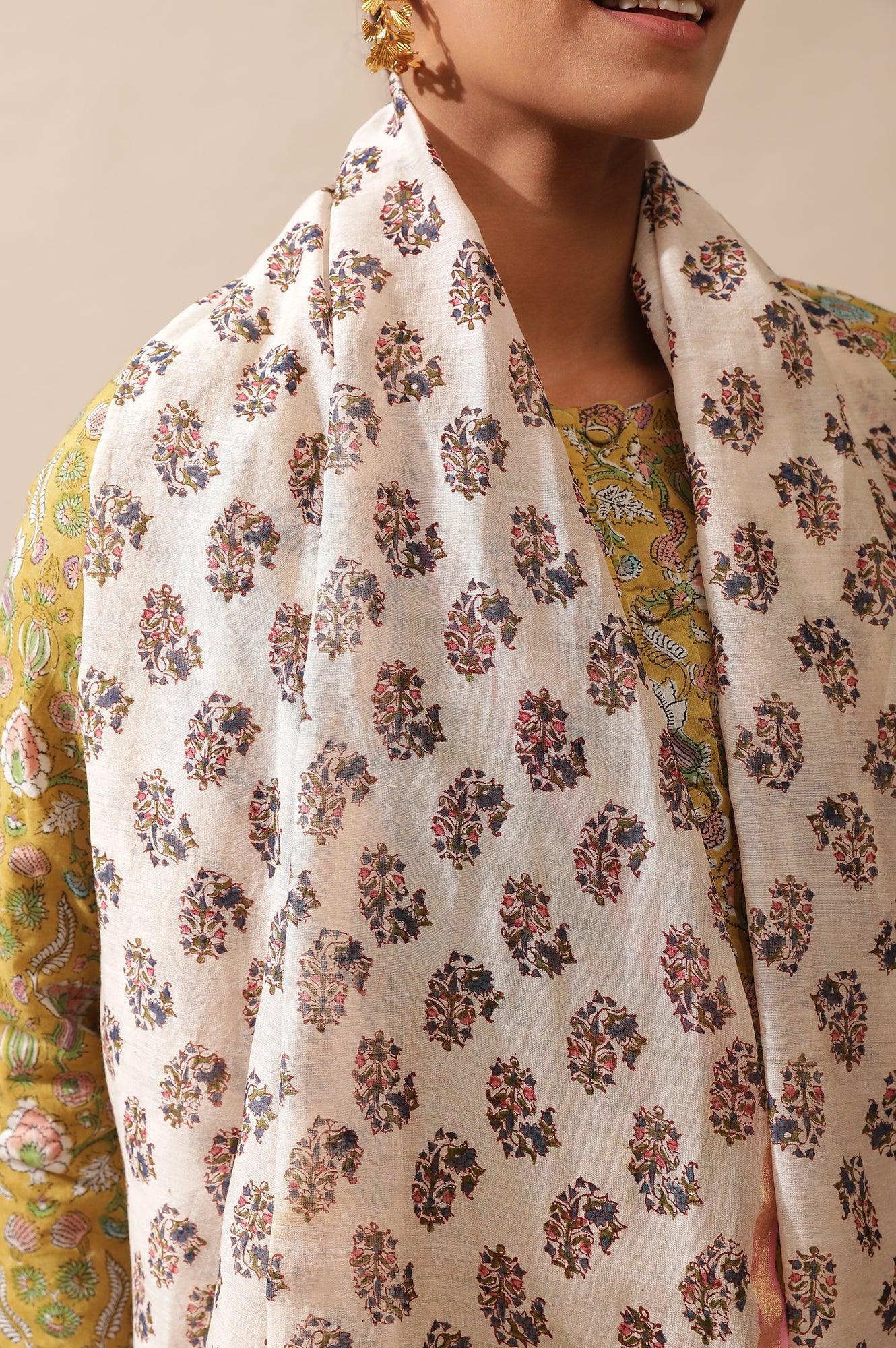 Pink Hand Block Print Drape - Image 4