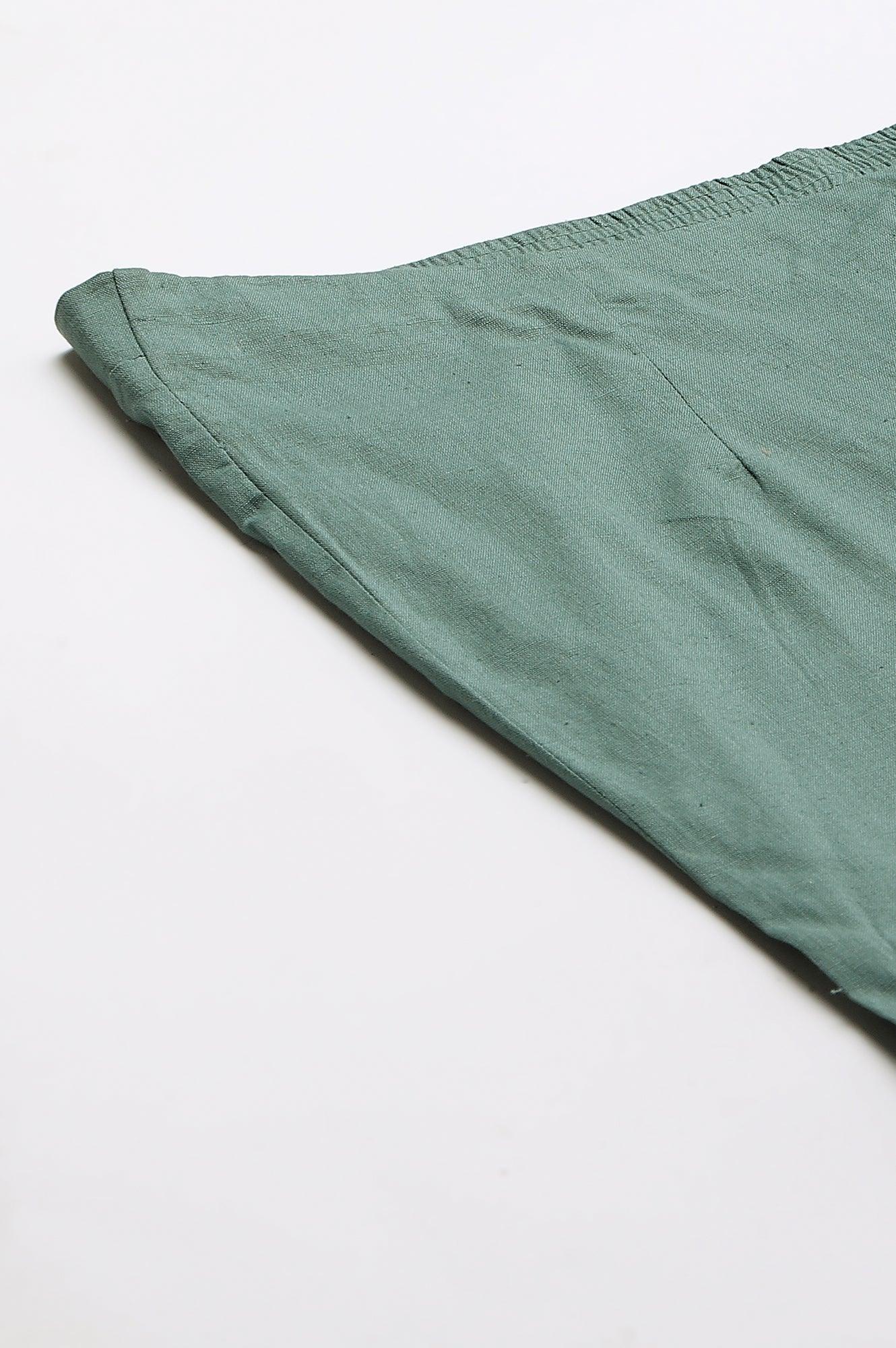 Plus Size Aqua Blue Cotton Blend Slim Pants - Image 7
