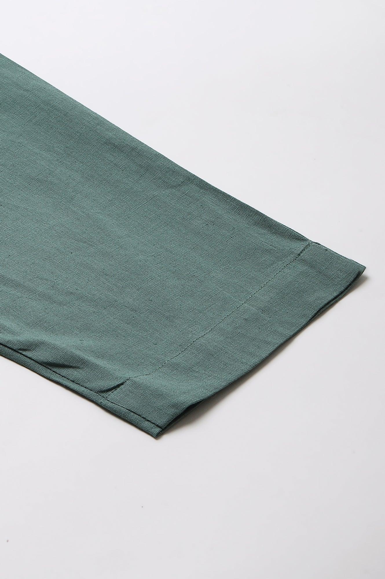 Plus Size Aqua Blue Cotton Blend Slim Pants - Image 8