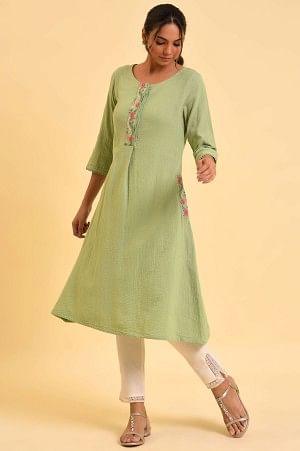 Plus Size Ecru Solid Slim Pants With Lace On Hem - Image 5