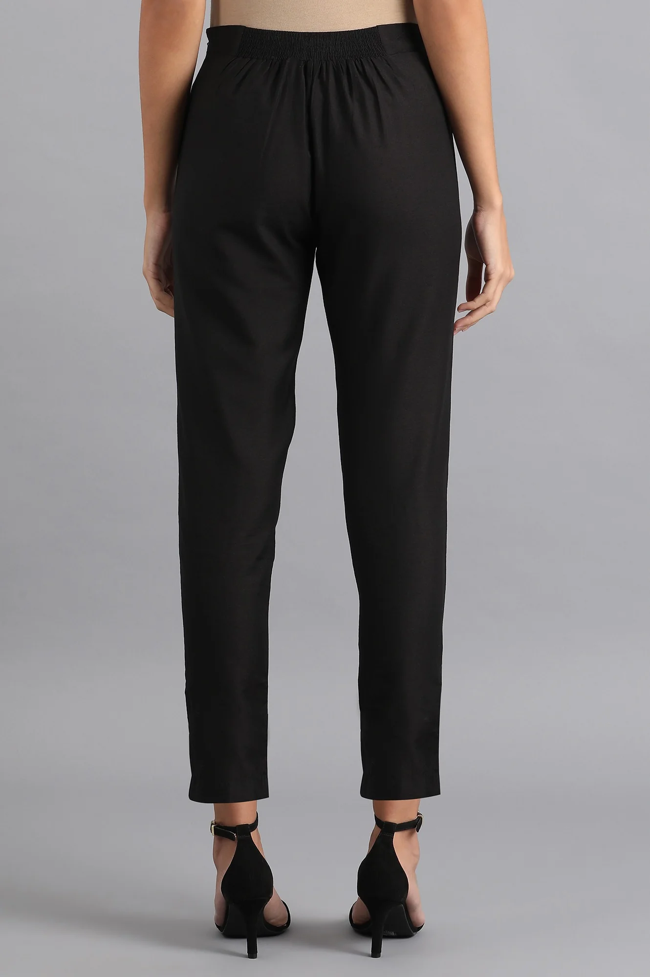 Black Solid Trousers - Image 5