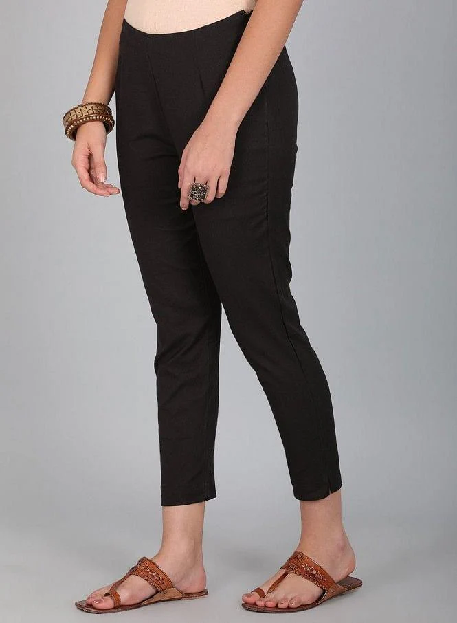 Black Solid Trousers - Image 5