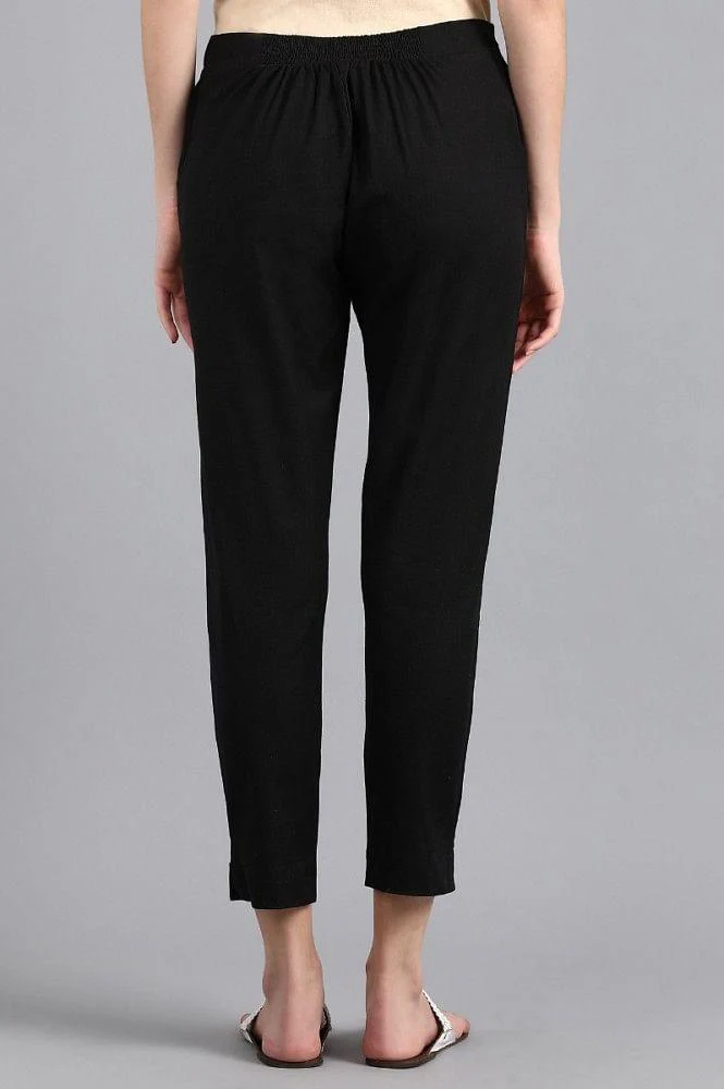Black Solid Trousers - Image 5