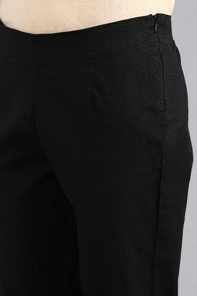 Black Solid Trousers - Image 6