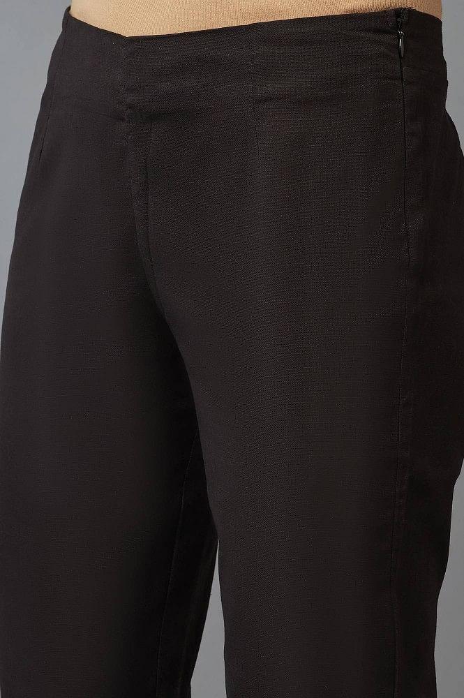 Black Solid Trousers - Image 6