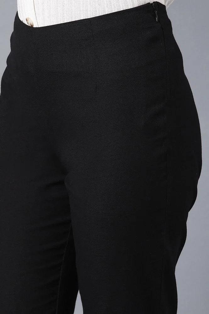 Black Solid Trousers - Image 6