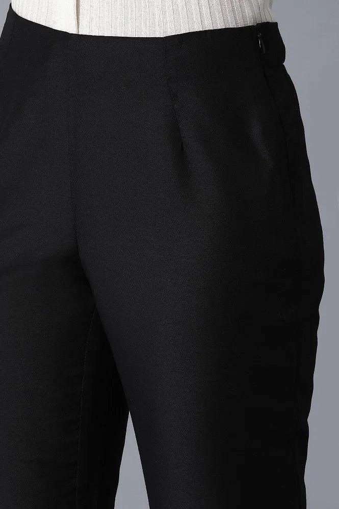 Black Solid Trousers - Image 6