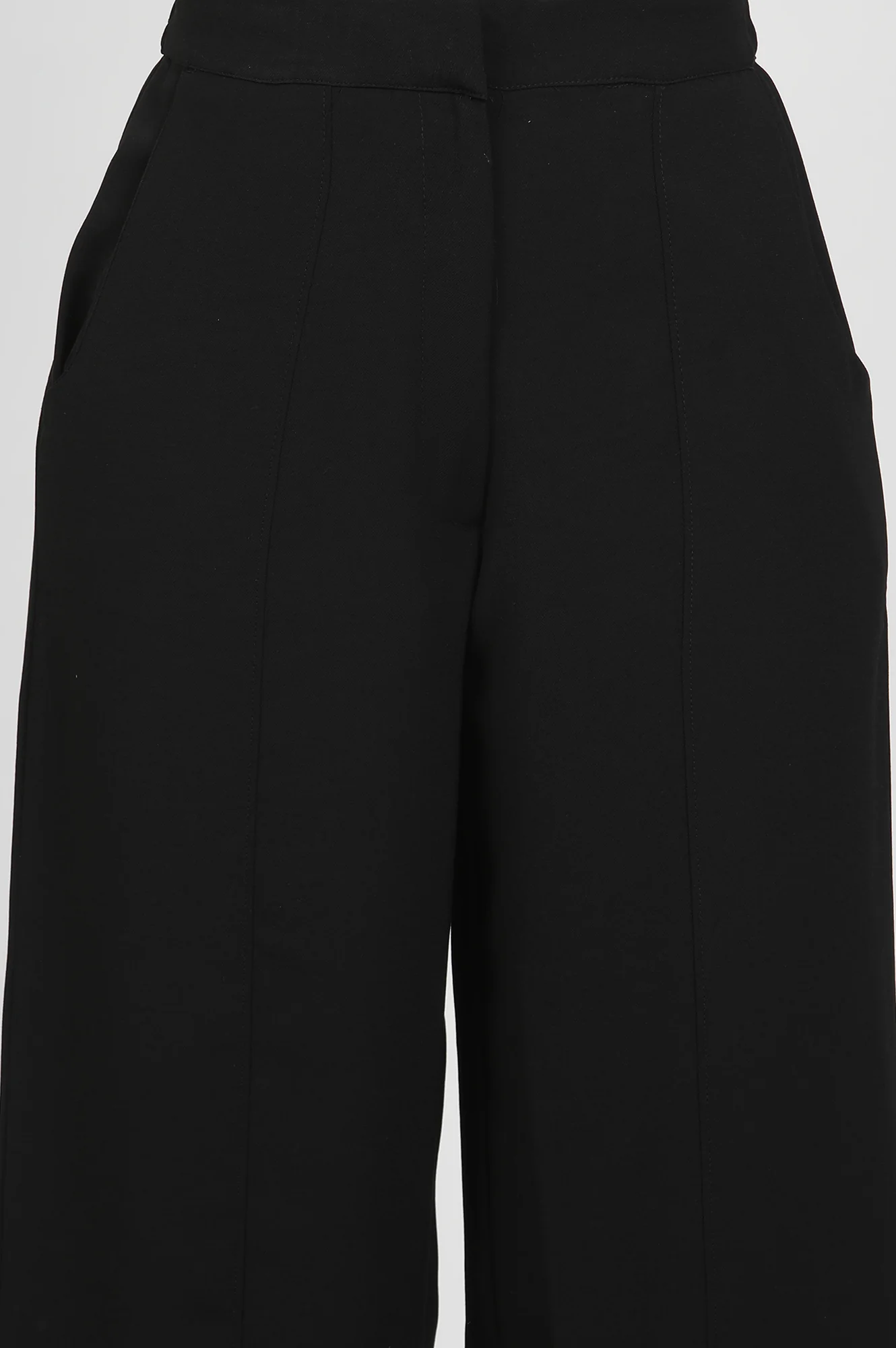 Black Straight Trouser With Front Pintuck - Image 6