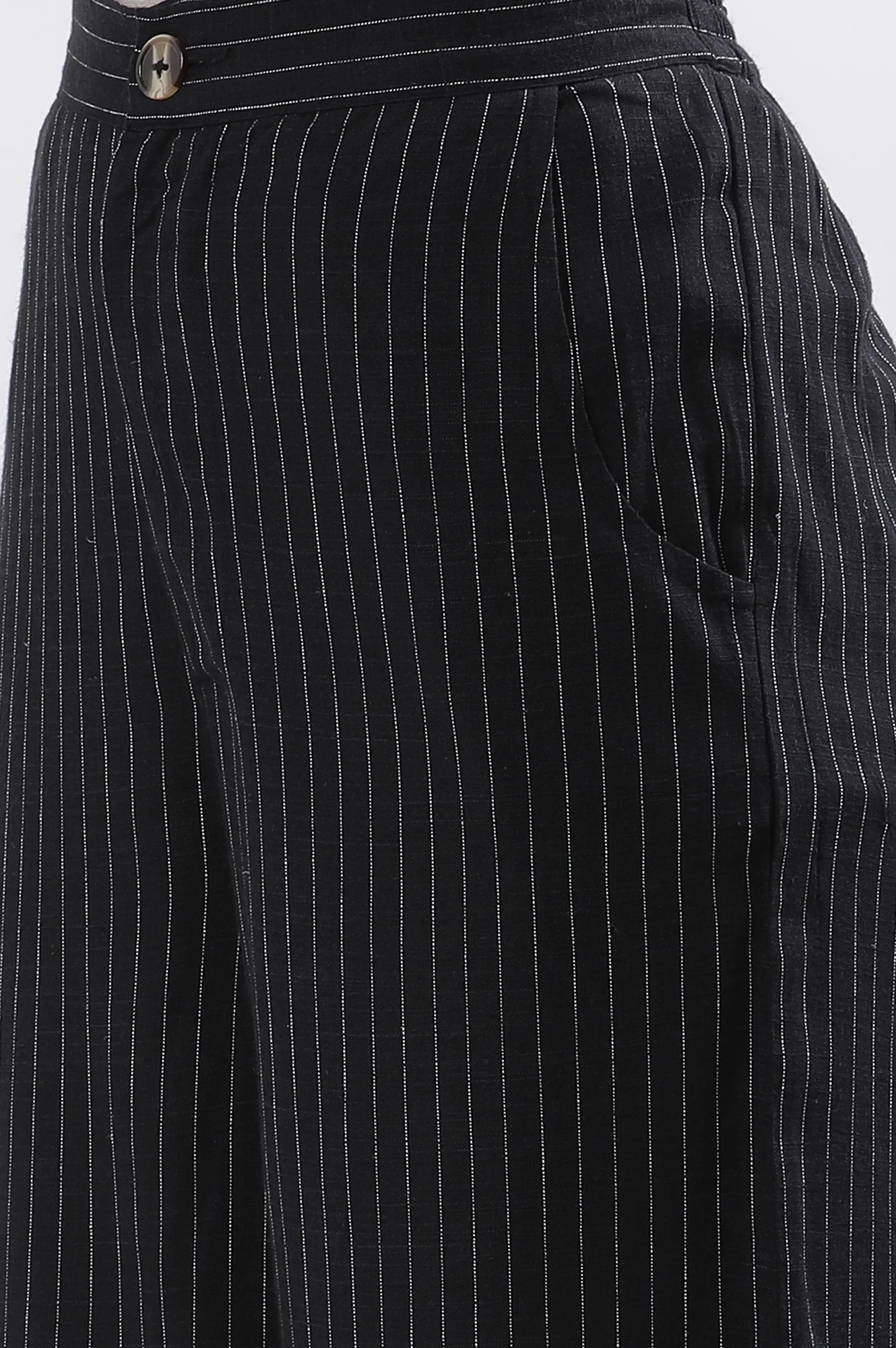 Black Stripe Casual Straight Trouser - Image 7