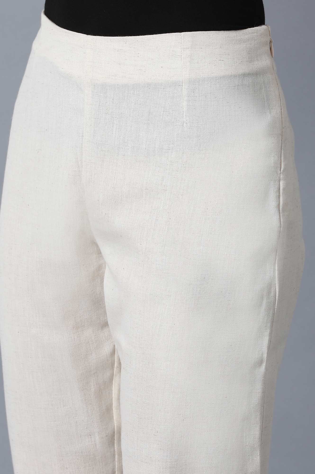 Ecru Fitted Pants - Image 6