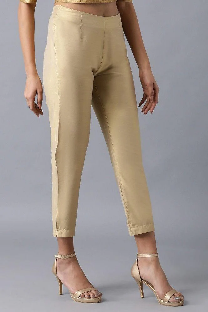 Light Gold Solid Pants - Image 4