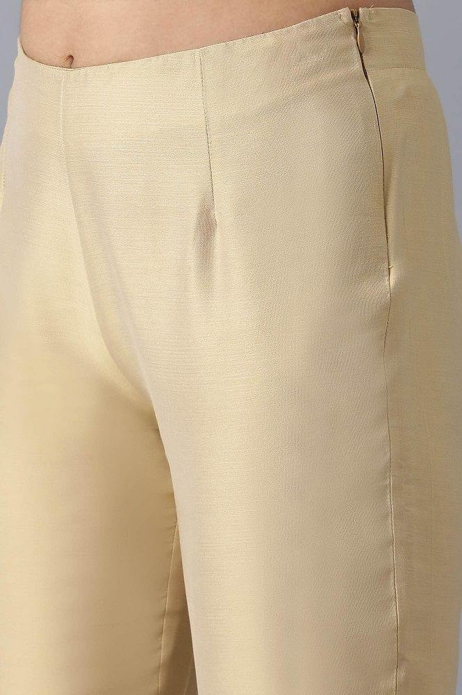 Light Gold Solid Pants - Image 6