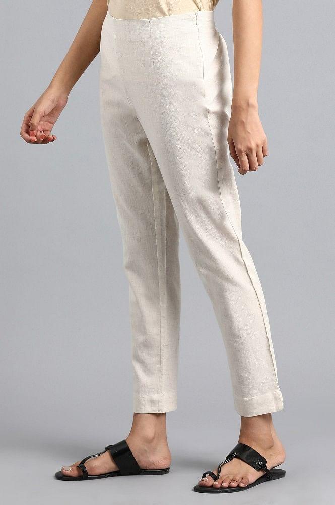 Off-White Solid Trousers - Image 3