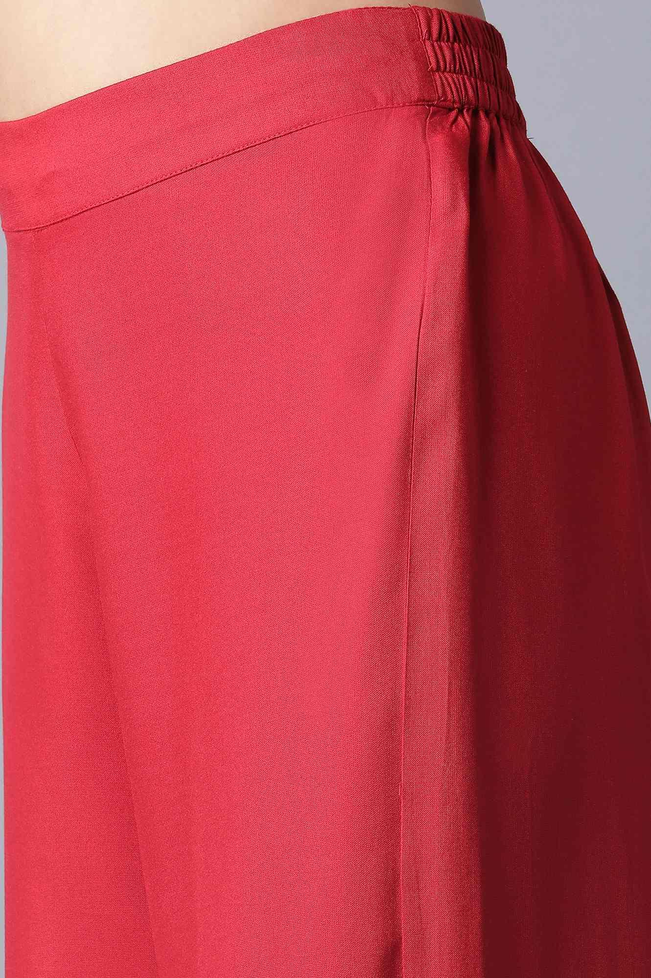 Red Printed kurta-Parallel Pant Set - Image 6