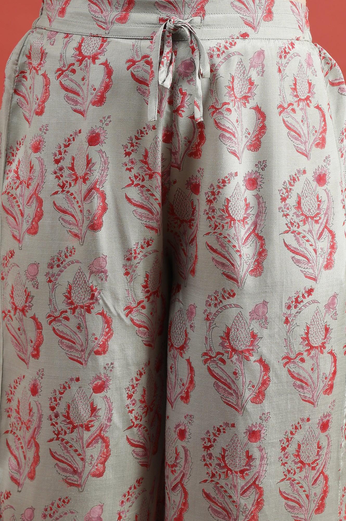Smoke Green Printed Parallel Pants - Image 7