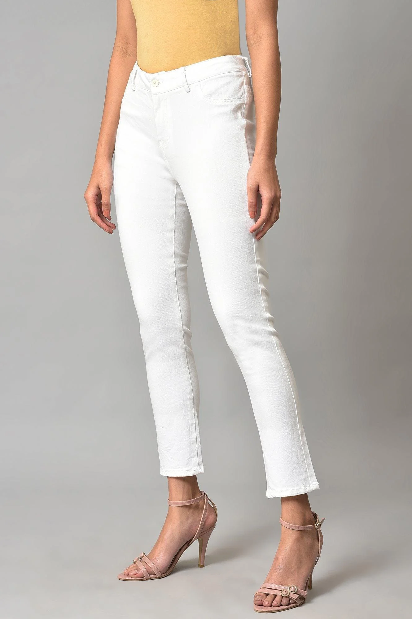White Denim Casual Jeggings - Image 3