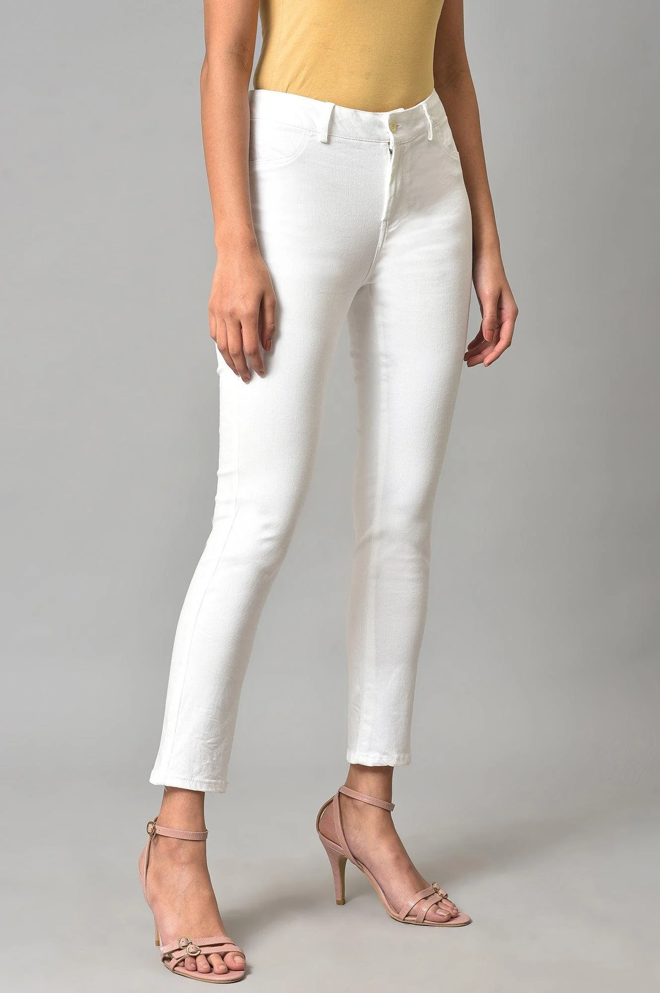 White Denim Casual Jeggings - Image 4