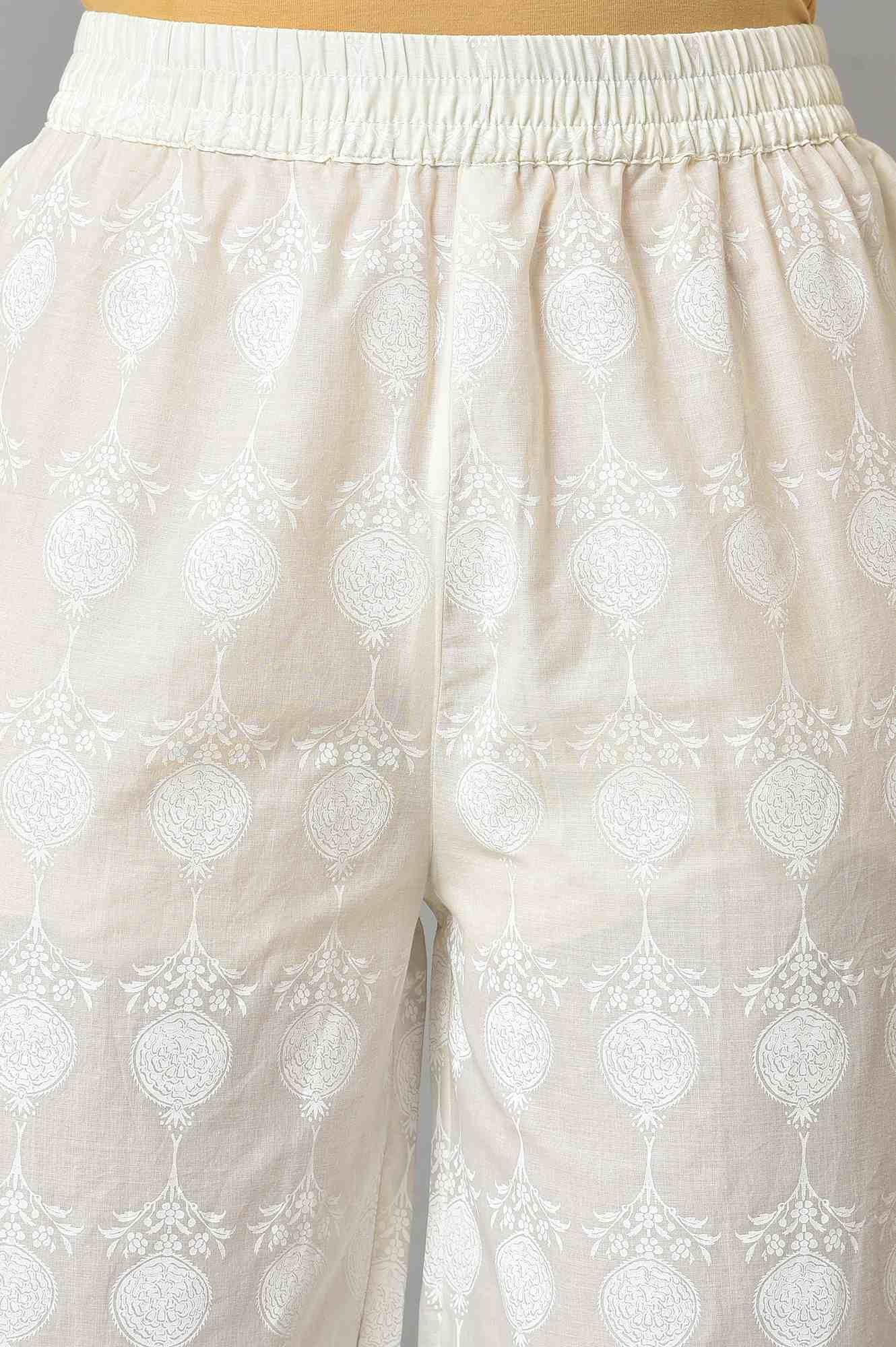 White Embroidered kurta And Pants Co-Ord Sets - Image 6