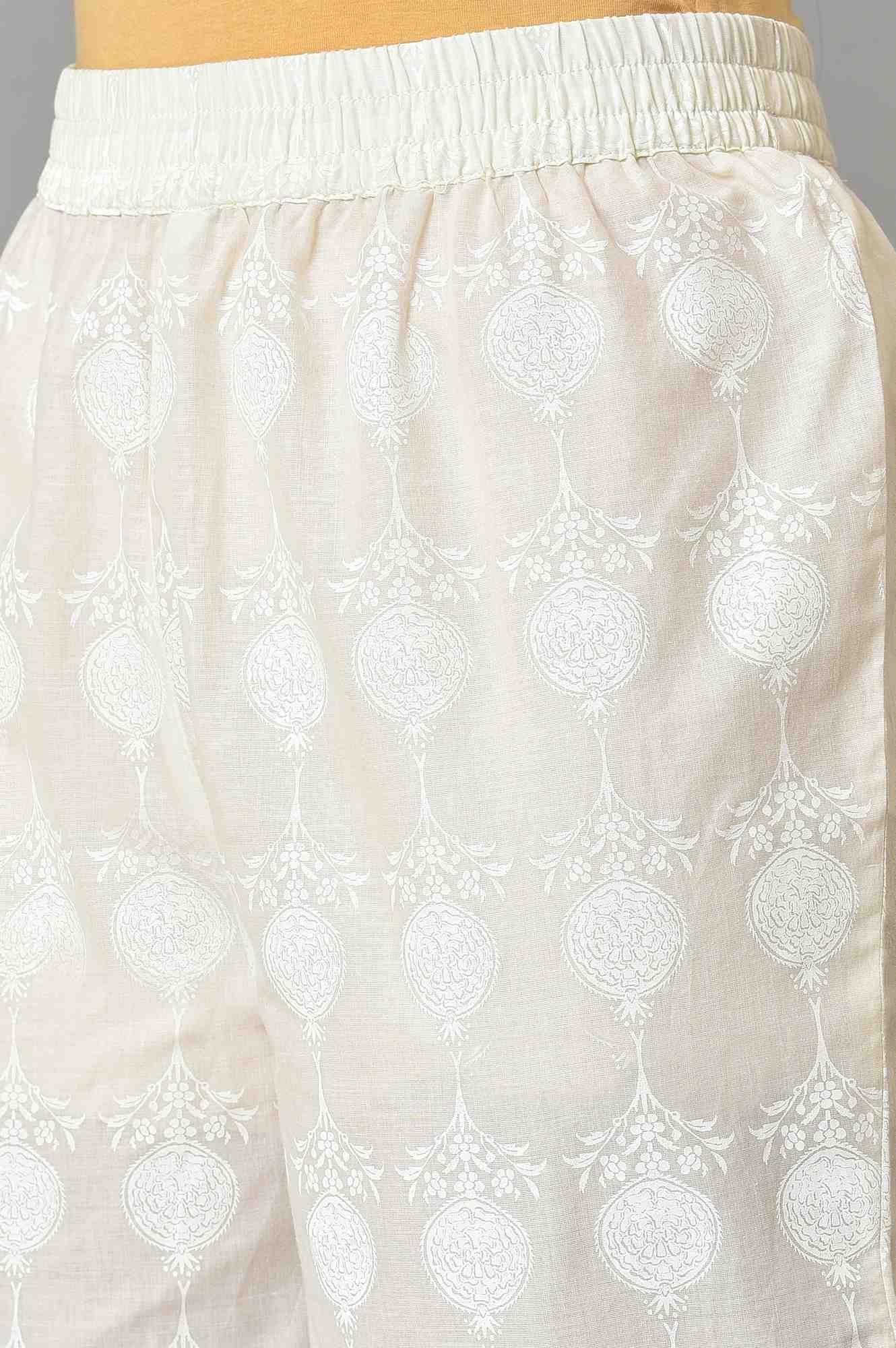 White Embroidered kurta And Pants Co-Ord Sets - Image 7