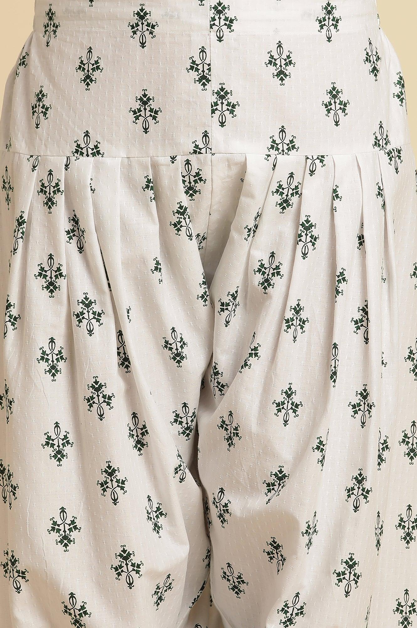 White Embroidered Kurta, Salwar and Dupatta Set - Image 8