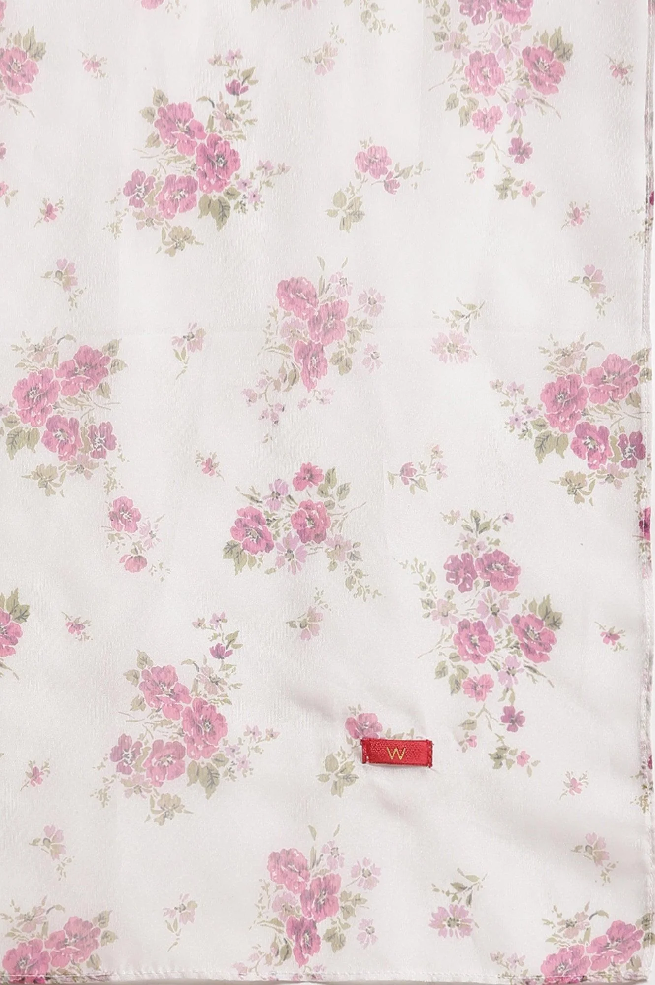 White Floral Printed Organza Dupatta - Image 5