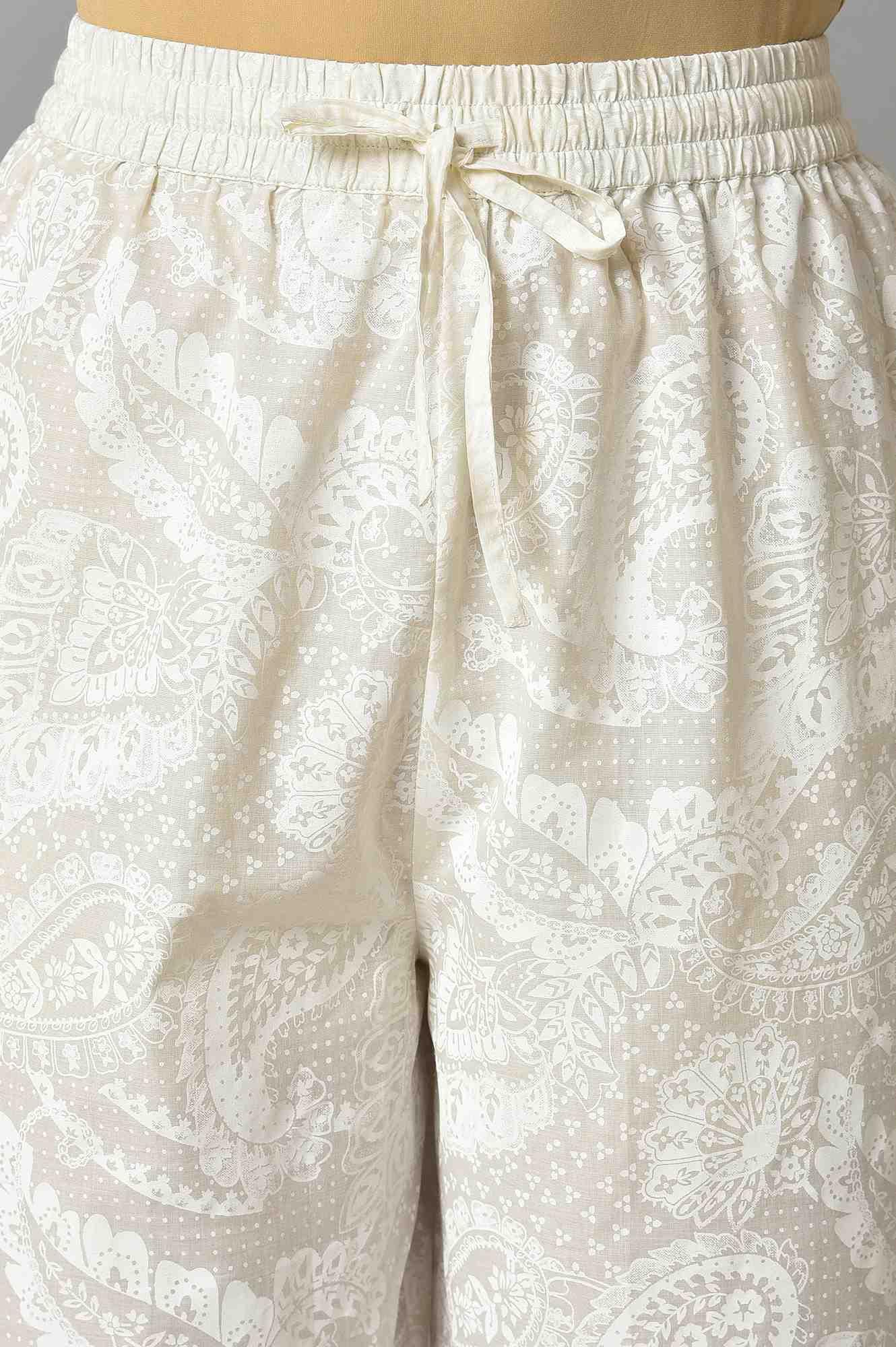 White Organza kurta And Pants Co-Ord Set - Image 6