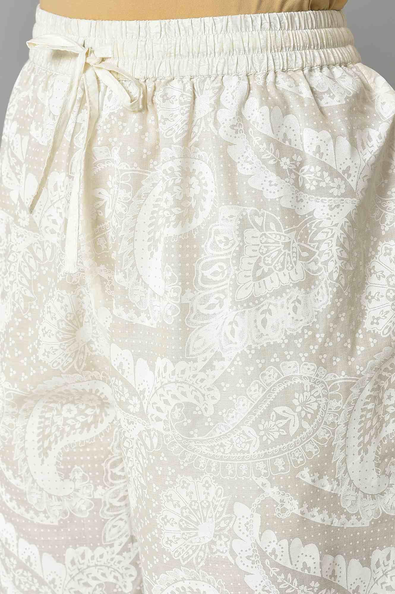 White Organza kurta And Pants Co-Ord Set - Image 7