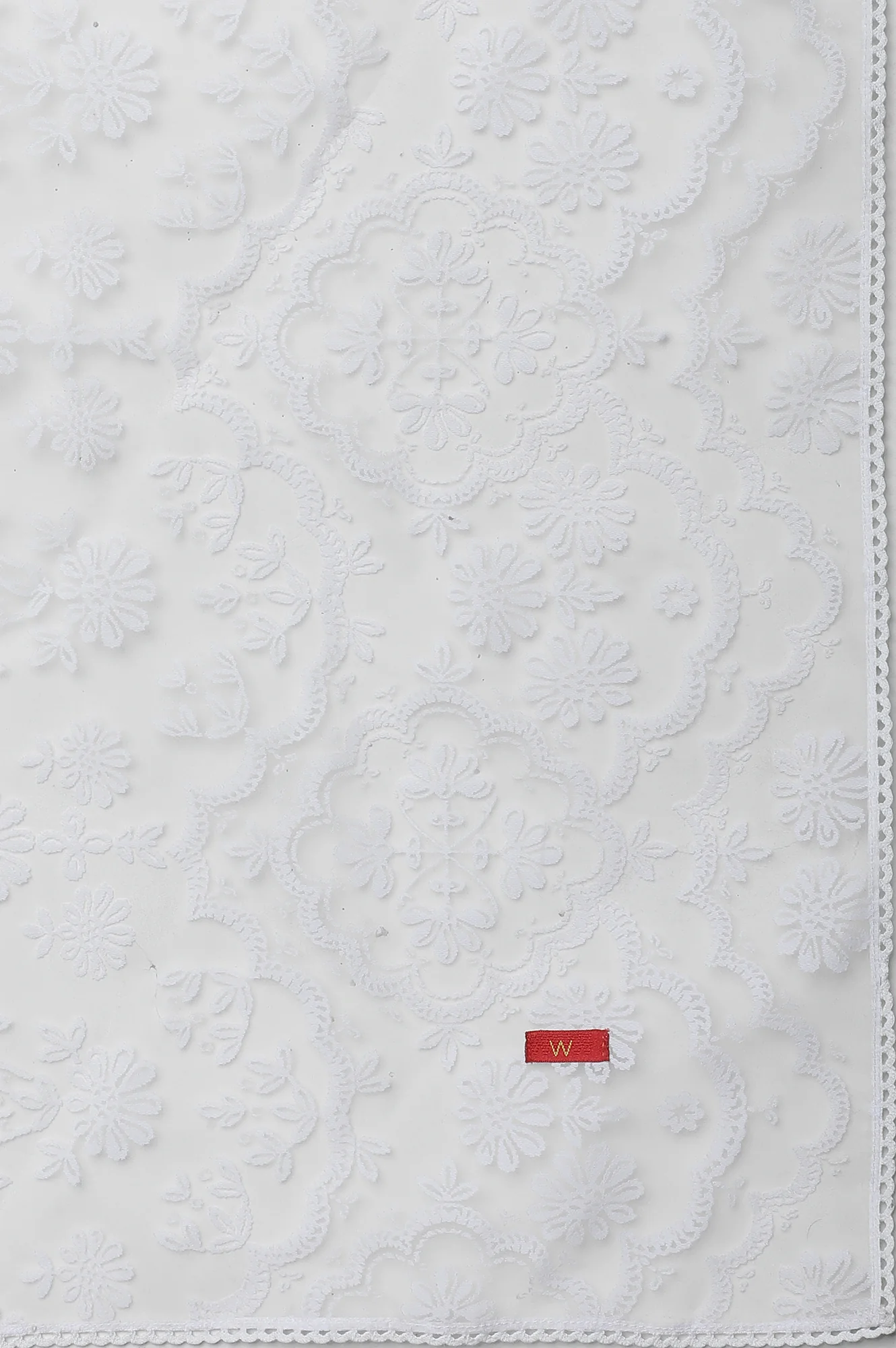 White Printed Brasso Dupatta - Image 5