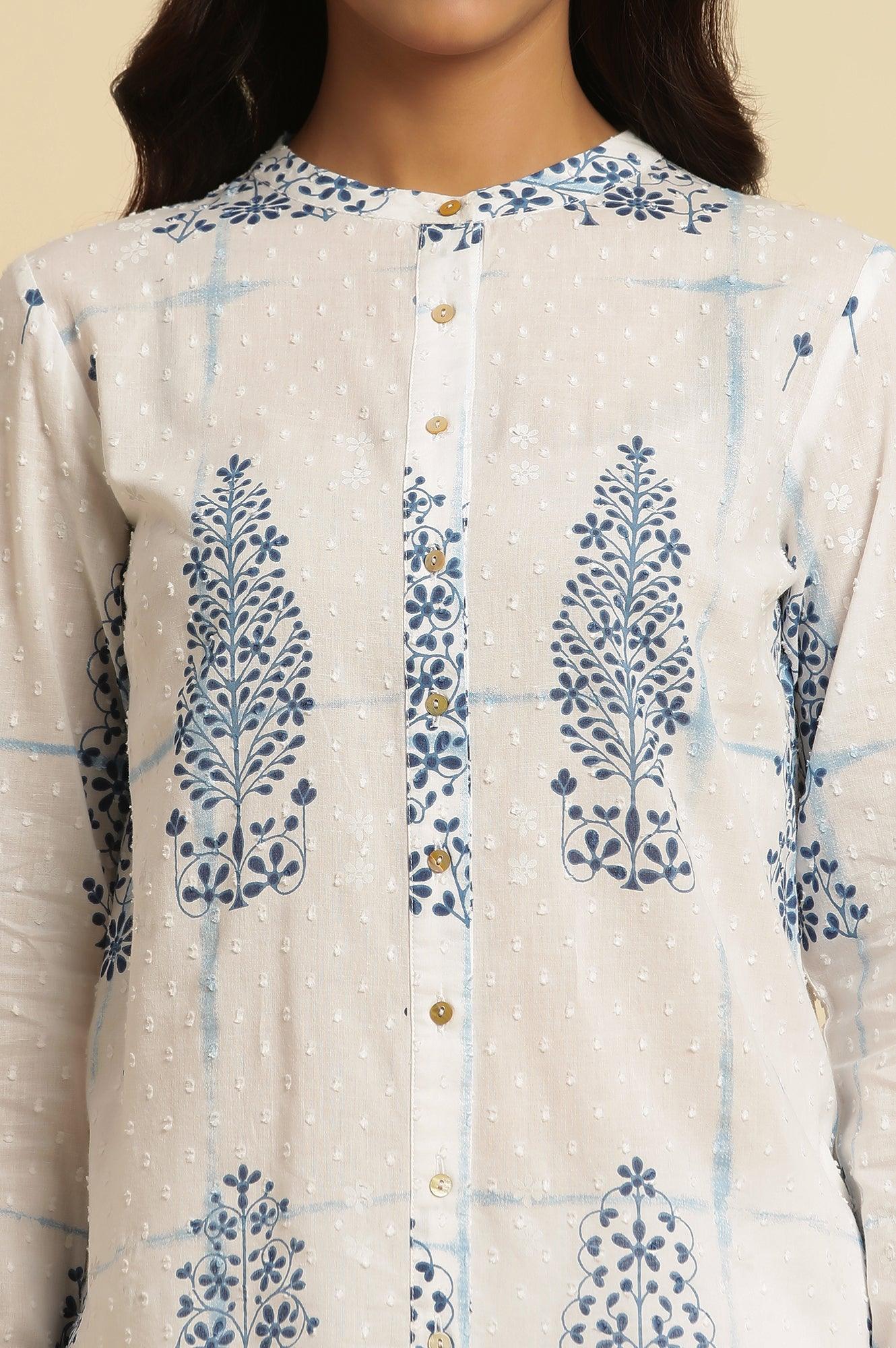 White Printed Cotton Shirt - Image 6