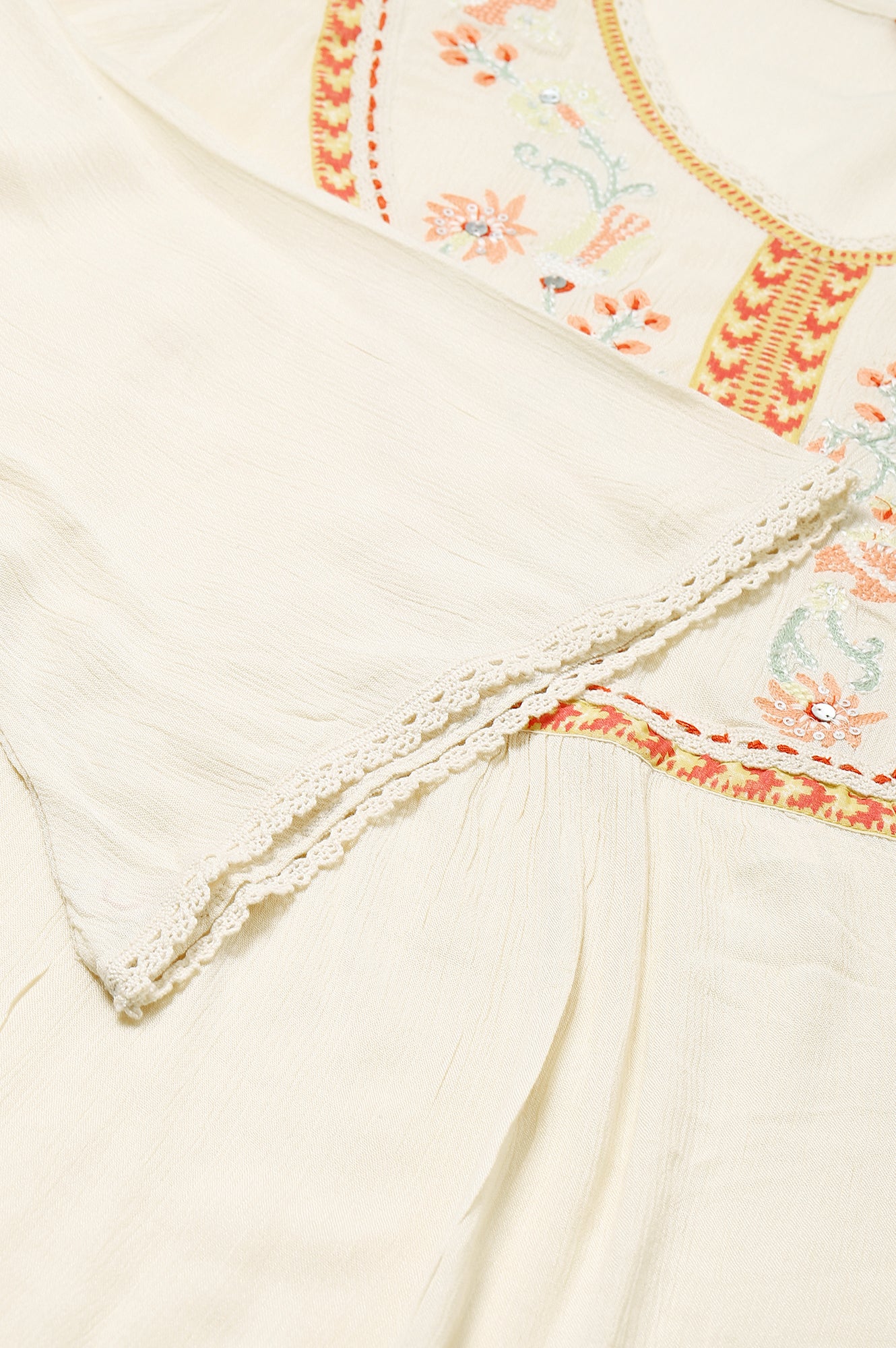 White Thread Embroidered Western Top - Image 7