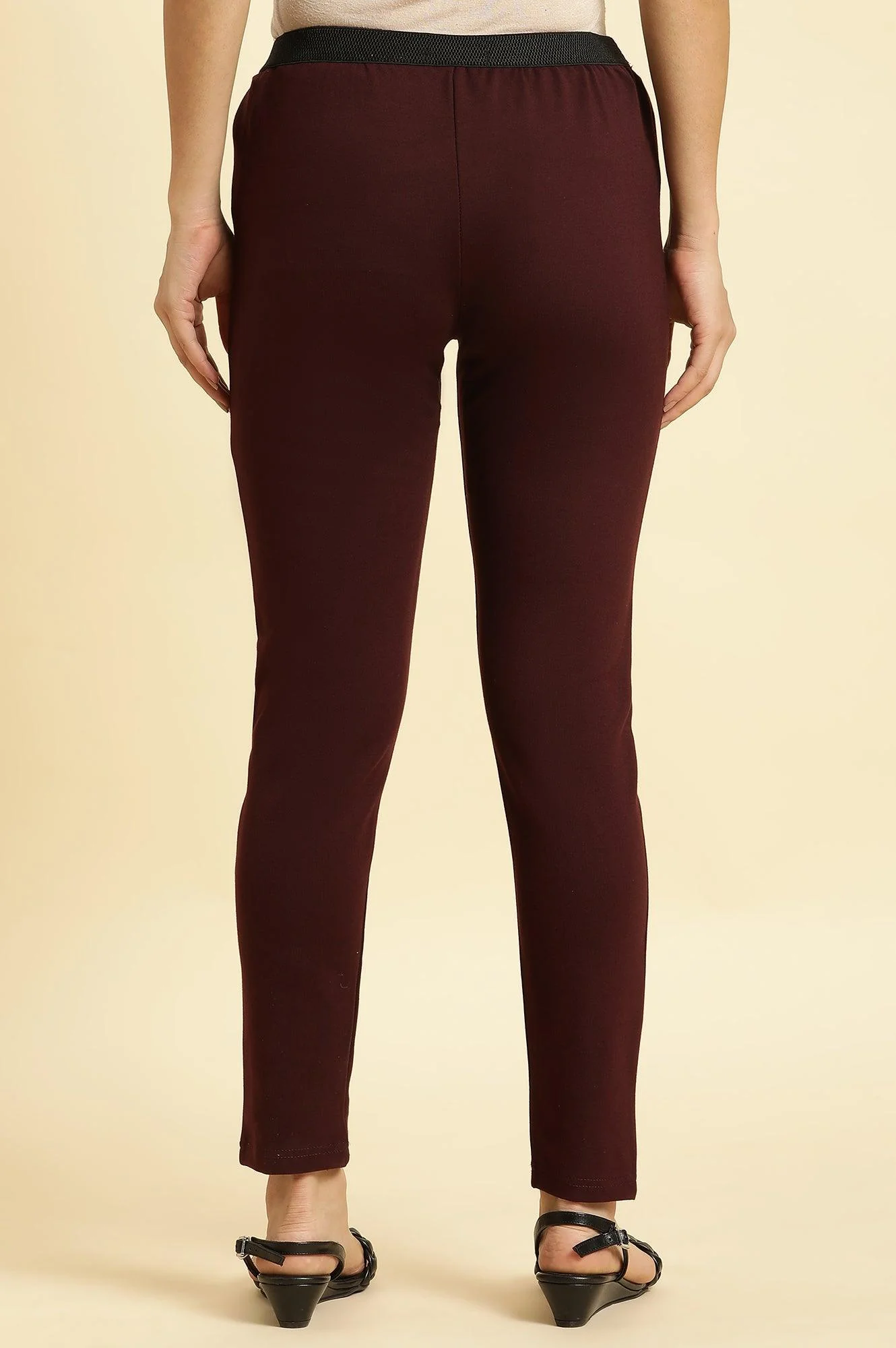 Wine Basic Western Wear Leggings - Image 3