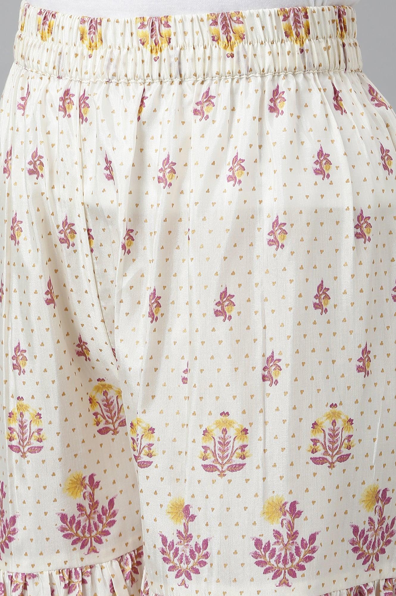 Yellow Dori Embroidered kurta With Ecru Sharara And Dupatta Set - Image 4